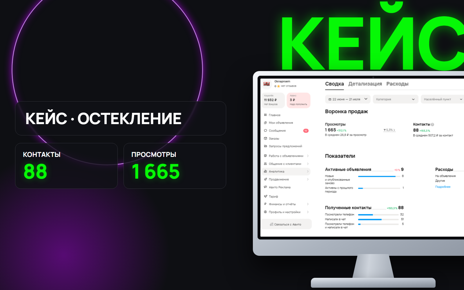 Клиент хотел крупные заказы, а Avito давал мелких
